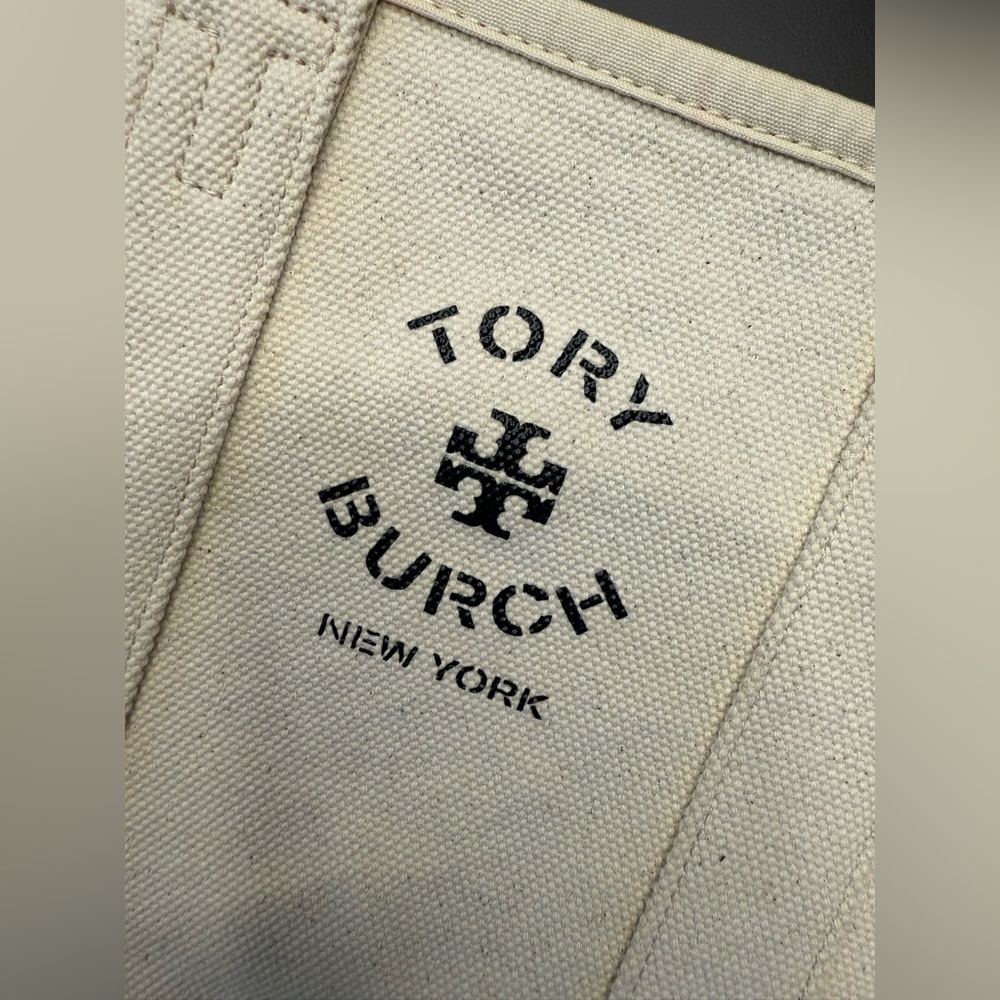 TORY BURCH *NWOT* Mini Mercer Canvas Tote Bag in Natural - Picture 6 of 11
